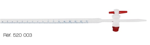Burette de Mohr avec robinet PTFE - classe A