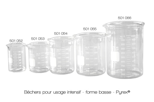 Bécher pour usage intensif - forme basse - Pyrex®
