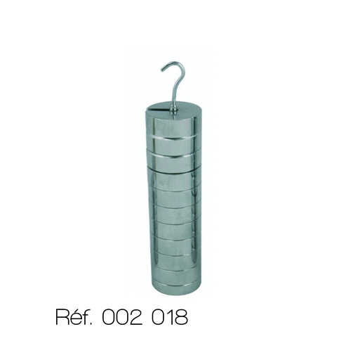 Ensemble de masses métalliques échancrées à crochet en acier nickelé