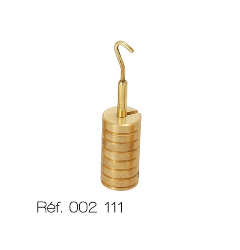 Ensemble de masses métalliques échancrées à crochet en laiton