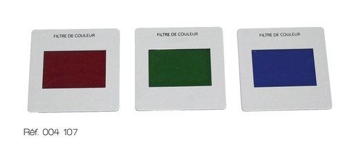 Filtres colorés sur cache diapositive - lot de 3