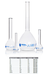 Fiole jaugée non bouchée à col lisse - MBL®