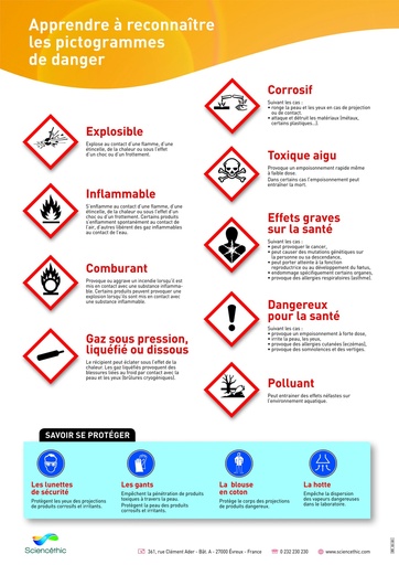 [051001-S03520] Affiche pictogrammes de danger CLP